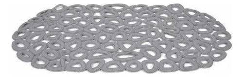 Alfombra Baño Goma Antideslizante 34x64cm Ventosas Calado Gris