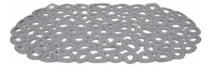 Alfombra Baño Goma Antideslizante 34x64cm Ventosas Calado Gris