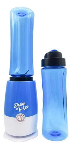 Procesadora Licuadora Shake Take Portatil 2 Vaso 180w Jugo Azul