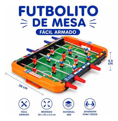 Juego Futbolito De Mesa Infantil Compacto Fácil Armado 36cm Aleatorio