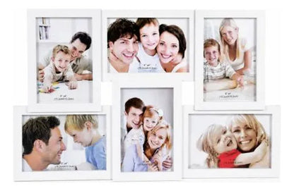 Portarretrato Colgante Marco Multiple 6 Fotos 44x28cm Blanco