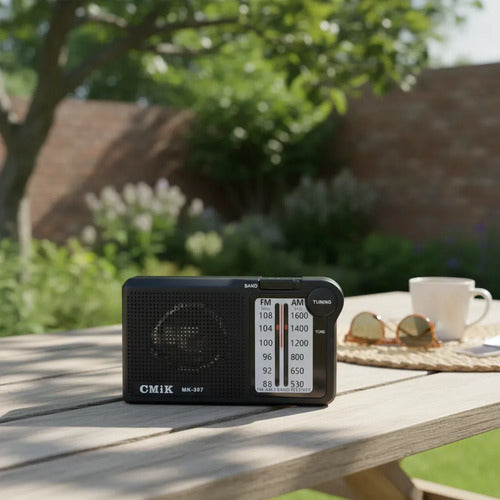 Radio Portátil Am Fm Recargable Bolsillo 3.5 Mini Compacta Negro