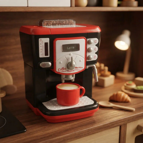 Cafetera Infantil Luz Sonido Taza Espumador 2 Pilas Aa