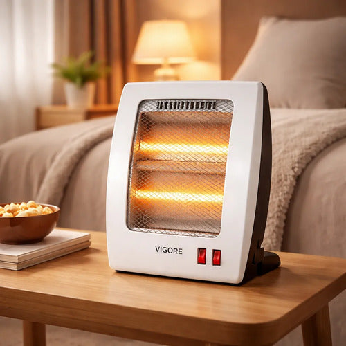 Calefactor Electrico Estufa Portatil Doble Tubo 800w 36-27cm Blanco