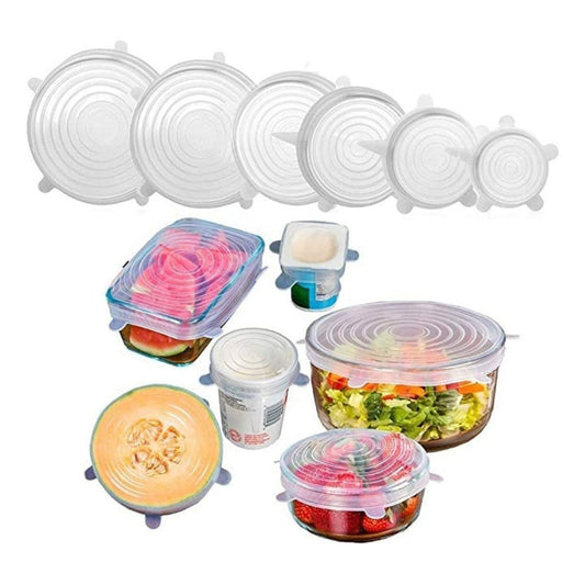 Tapas Silicona Redondas Para Recipientes Set De 6
