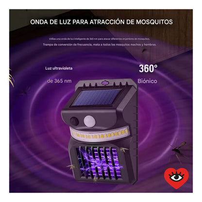 Lampara Farol Led Mata Mosquitos Moscas Insectos Solar Negro