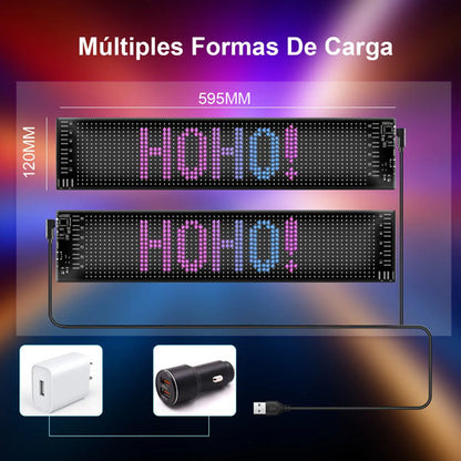Letrero Led Programable Spardar Para Carro, Ojos De Diablo Y Ángel Con Control Bluetooth Y Usb