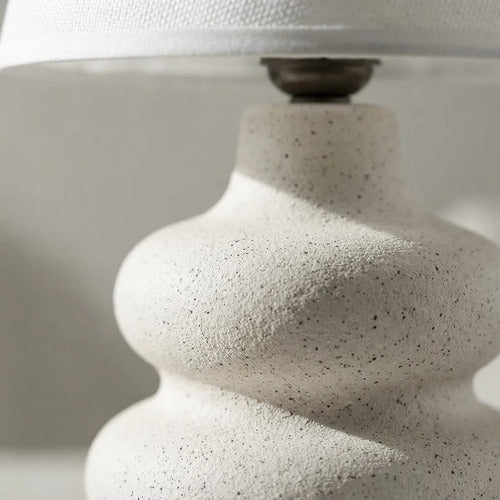 Velador Lámpara Mesa Cerámica Texturizada E27 34cm Blanco