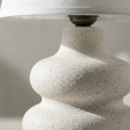 Velador Lámpara Mesa Cerámica Texturizada E27 34cm Blanco