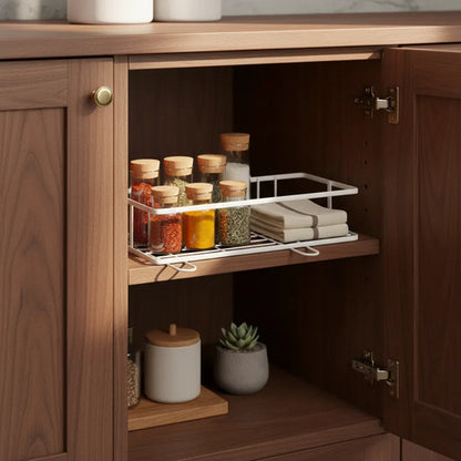 Estante Repisa Organizadora Metal Ganchos Adhesivos 32x15x17 Blanco