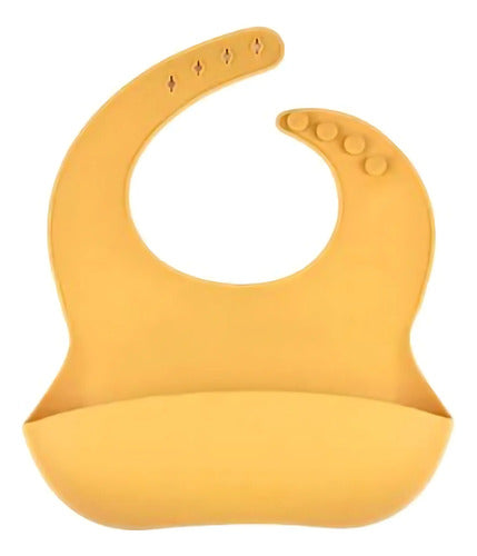 Babero Para Bebe De Silicona Recolector Con Bolsillo Liso Varios Unico