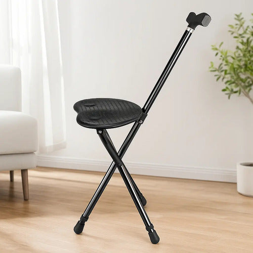 Baston Antideslizante Con Asiento Mango Anatomico Aluminio Aleatorio