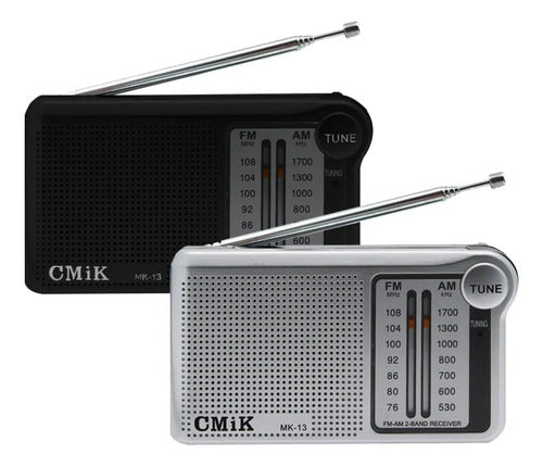 Radio Portátil Am Fm Salida Jack 3.5 Antena Bolsillo Mini Gris