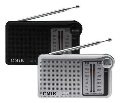 Radio Portátil Am Fm Salida Jack 3.5 Antena Bolsillo Mini Gris