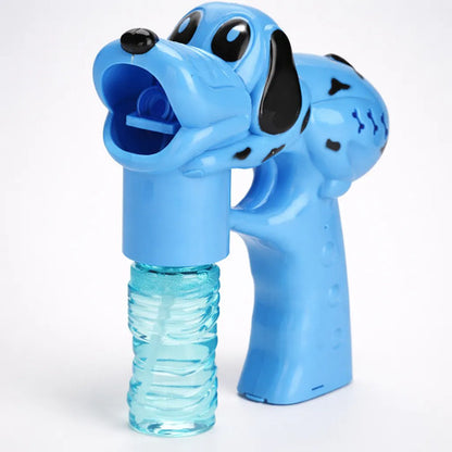 Pistola Lanza Burbujas Automática Perro Luz Música Infantil Azul