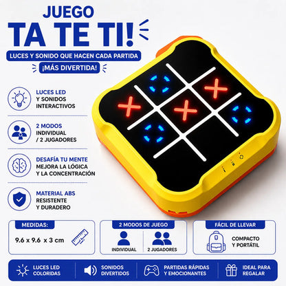 Juego De Mesa Ta Te Ti Electrónico Luz Sonido 1-2 Jugadores