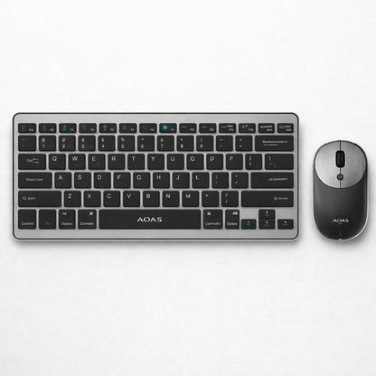 Combo Teclado Mouse Inalambrico Bluetooth Pc Windows Mac Os Plateado Negro