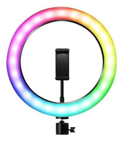 Anillo Aro Luz Led Rgb Con Tripode Flexible 2m Soporte Negro Rgb