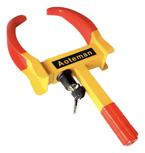 Traba Cepo Ruedas Auto Antirrobo Acero Ajustable Con Llave