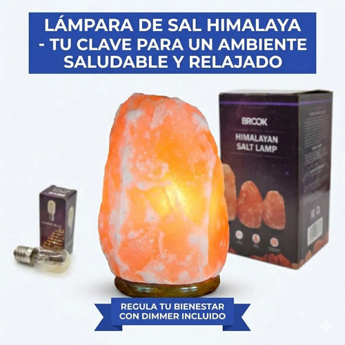 Lampara De Sal Natural Del Himalaya 3-5 Kg Dimmer Regulador Amarillo