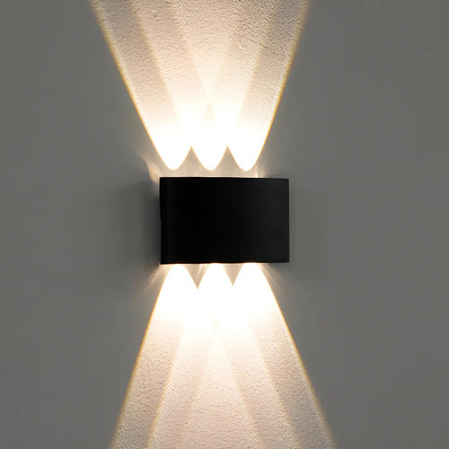 Set X4 Aplique Pared Bidireccional Lampara Exterior 3 Luces
