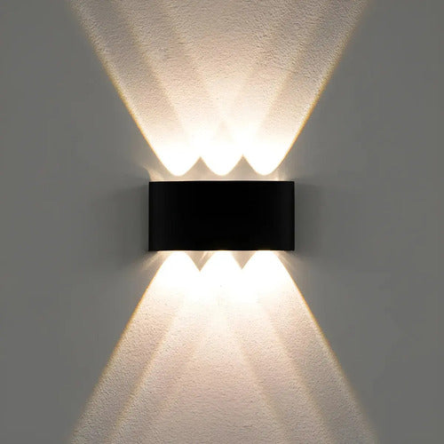 Foco Pared Aplique Exterior Lampara Bidireccional Luminaria Negro / 3 Luces
