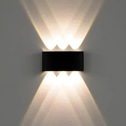 Foco Pared Aplique Exterior Lampara Bidireccional Luminaria Negro / 3 Luces