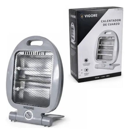 Estufa Calefactor Electrica 800w Termostato Portatil 35-25cm Gris