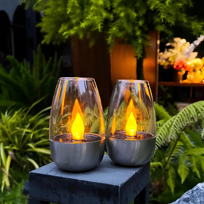 Pack X3 Lampara Solar Led Vela Decorativa Foco Jardin