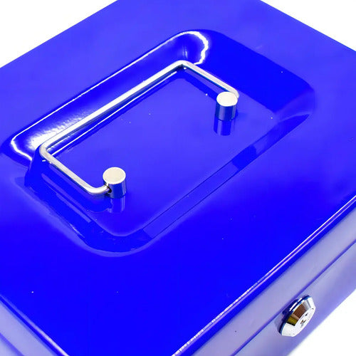 Caja Metalica De Seguridad 20x16x9cm Rc1750 Color Azul