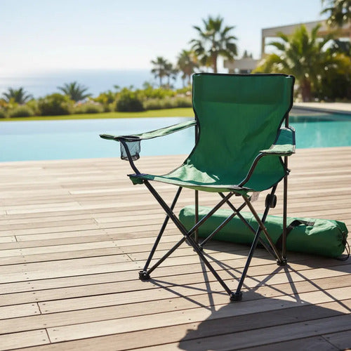 X3 Silla Plegable Camping Reposera Con Apoyabrazos Playa