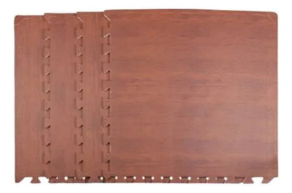Tapete Piso Alfombra Goma Encastrable Simil Madera X4 Marrón Símil Madera