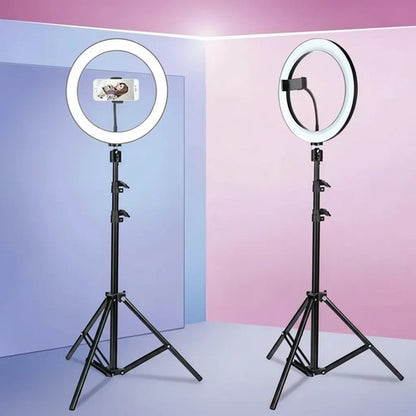 Anillo Aro Luz Led Con Tripode Flexible 2m Soporte 3 Niveles Negro Blanco
