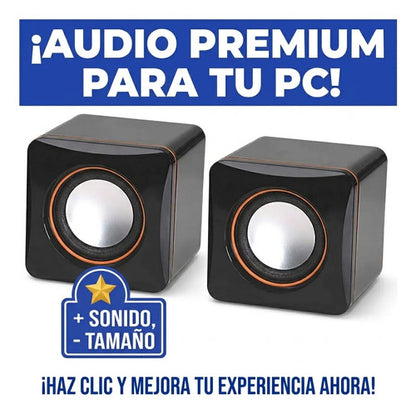 Parlantes Pc Computadora Notebook Mac Mini Usb Auxiliar 3.5m Negro