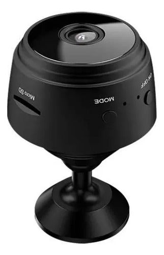 Mini Camara Wifi Inalambrica Hd Vision Nocturna Soporte App Negro