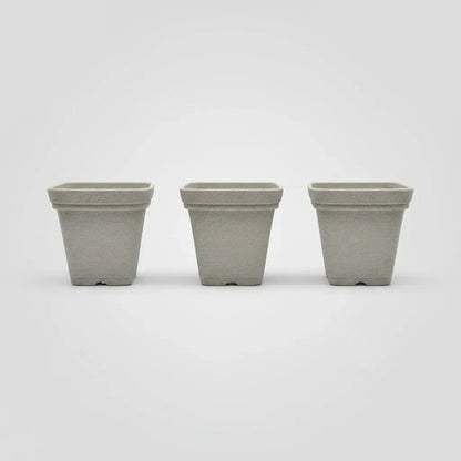 Maceta Plástica Decorativa Cuadrada Texturizada 20x19cm Gris Gris Oscuro