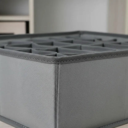 Caja Organizadora Tela 24 Divisiones Ropa Interior 34x30cm Gris