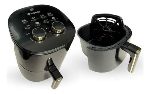 Freidora Aire 4l Familiar Saludable Rejilla Extraible 1050w Negro