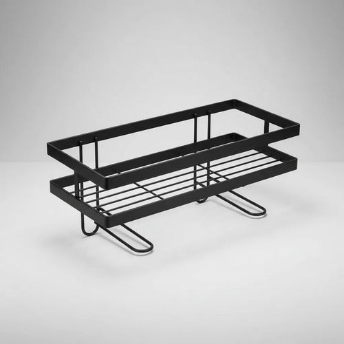 Estante Repisa Organizadora Metal Ganchos Adhesivos 32x15x17 Negro