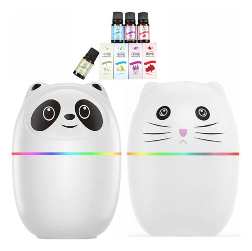 X2 Humidificador De Aromas Difusor Ultrasonico + 4 Aceites Blanco