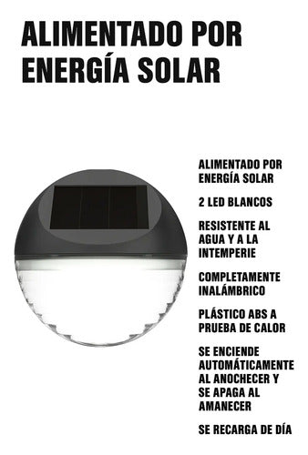 Aplique Tortuga Carga Solar Foco Lampara Redonda Exterior Negro