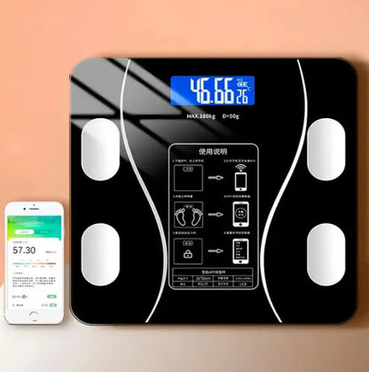 Balanza Pesa Digital Bluetooth Inteligente App Smart Baño Color Negro