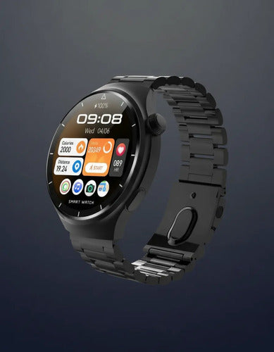 Reloj Inteligentes Pantallas Amoled Mallas Android Ios Reloj Negro Mate / Gris Espacial Aleación De Zinc Doble Estilo Eslabones Negro/silver Negro / Metalizado A Tono Con La Caja