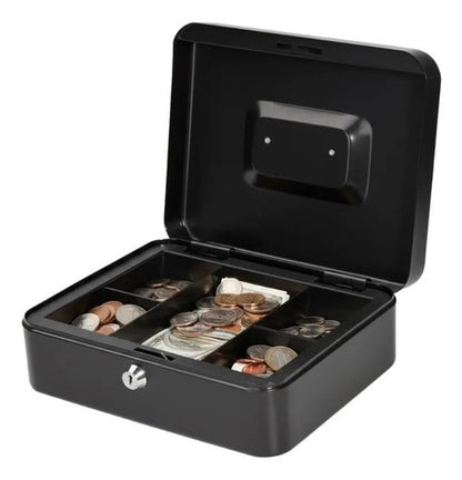 Caja Caudales Seguridad Llaves Bandeja Extraible Metal Negro
