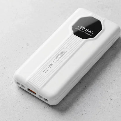 Power Bank 10000mah 22.5w Cables Integrados Carga Rápida Blanco