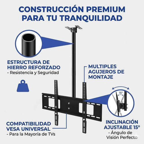 Soporte Pared Televisor Articulado Brazo Extensible 26-65 Negro