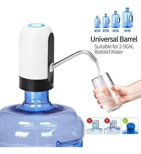 Dispensador Bomba Eléctrica De Agua Bidón Recargable Blanco