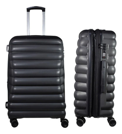 Valija Viaje Grande Rigida Expandible 4 Ruedas Tsa 25 PuLG Negro Rayas