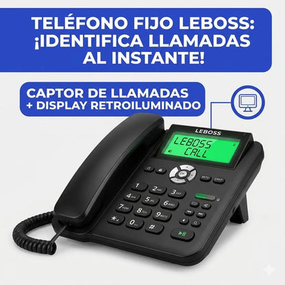 Telefono Fijo Pantalla Manos Libres Identificador Llamada Blanco