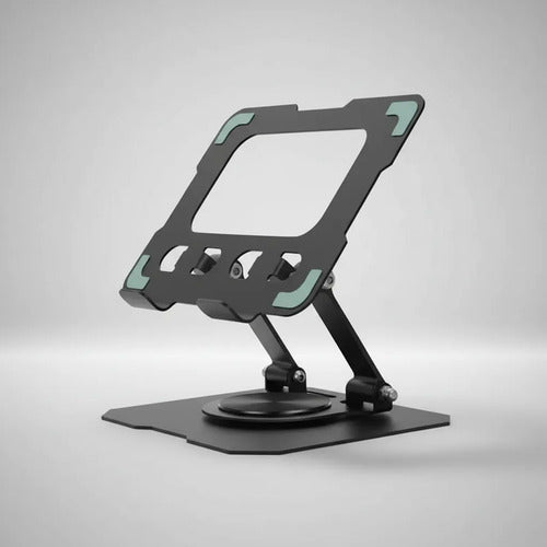 Soporte Base Plegable Tablet Celular Aluminio Ajustable 360 Negro
